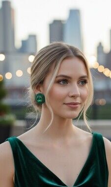 #205 Emerald Green Earrings